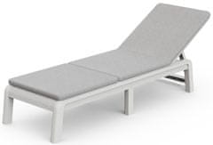 KETER Keter Atlas Mallorca ležaljka s jastukom, bijela/svijetlosiva