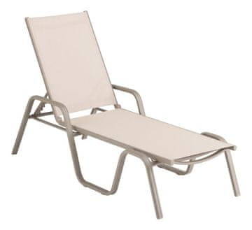 Kettler KETTLER BASIC PLUS aluminijska ležaljka za sunčanje, taupe/bež, nosivost 120 kg