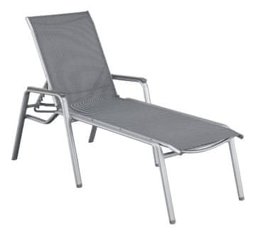 Kettler KETTLER Cirrus Silver Line aluminijska sklopiva ležaljka 200 cm, srebrno-siva, 150 kg