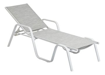 Kettler KETTLER BASIC PLUS aluminijska ležaljka za sunčanje, bijela/svijetlosiva, 202 cm