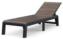 KETER Keter Deco Porto sklopiva ležaljka s podesivim naslonom, orah/grafit
