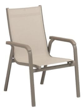 Kettler KETTLER BASIC PLUS aluminijska slagajuća vrtna fotelja, taupe/bež, 120 kg