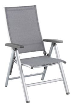 Kettler KETTLER CIRRUS sklopiva podesiva aluminijska vrtna stolica, srebrno-siva