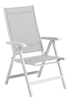 Kettler KETTLER BASIC PLUS sklopiva polohovana vrtna stolica, aluminij bijela/svijetlosiva