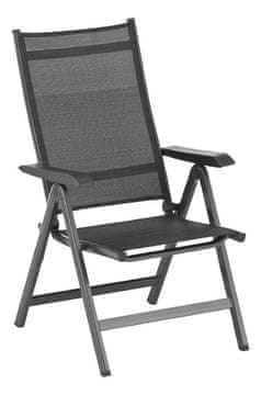 Kettler KETTLER BASIC PLUS polohavajuća sklopiva aluminijska vrtna fotelja, antracit/antracit