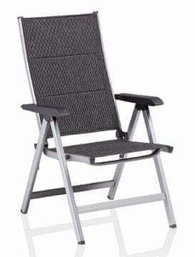 Kettler Kettler Basic Plus Padded sklopiva podesiva alu fotelja, srebrna/antracit