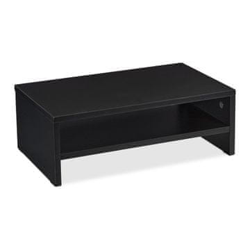 Northix Crni stalak za monitor čelik plastika 40x20 cm ergonomski