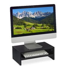 Northix Crni stalak za monitor čelik plastika 40x20 cm ergonomski