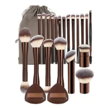 FRILLA® Set kistova za šminkanje 20 kom + torbica, mekane sintetičke dlačice, profesionalni makeup set | MAKBRUSH
