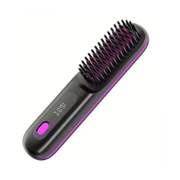 FRILLA® Bežično glačalo za kosu s baterijom 2000 mAh, 3 temperature (160–200°C), prijenosna četka za ravnanje | STRAIBRU