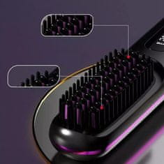 FRILLA® Bežično glačalo za kosu s baterijom 2000 mAh, 3 temperature (160–200°C), prijenosna četka za ravnanje | STRAIBRU