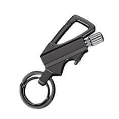 HOME & MARKER® 3-u-1 privjesak za ključeve za preživljavanje s magnezijevim upaljačem, otvaračem boca i karabinerom, 9 cm | PERMAIGNITE