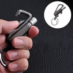 HOME & MARKER® 3-u-1 privjesak za ključeve za preživljavanje s magnezijevim upaljačem, otvaračem boca i karabinerom, 9 cm | PERMAIGNITE