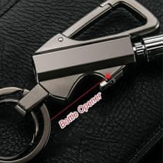 HOME & MARKER® 3-u-1 privjesak za ključeve za preživljavanje s magnezijevim upaljačem, otvaračem boca i karabinerom, 9 cm | PERMAIGNITE