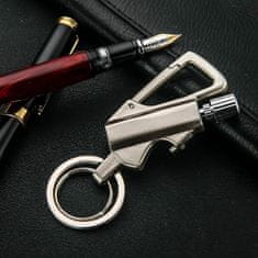 HOME & MARKER® 3-u-1 privjesak za ključeve za preživljavanje s magnezijevim upaljačem, otvaračem boca i karabinerom, 9 cm | PERMAIGNITE