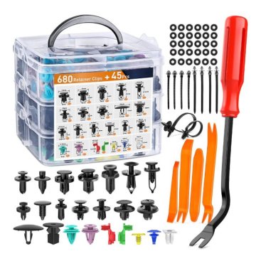 JOIRIDE® Univerzalni set auto kopči 725 kom (23 vrste) s alatima za uklanjanje, najlonske pričvrsnice za vozila | CARFIXA