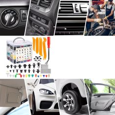 JOIRIDE® Univerzalni set auto kopči 725 kom (23 vrste) s alatima za uklanjanje, najlonske pričvrsnice za vozila | CARFIXA