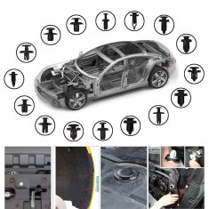 JOIRIDE® Univerzalni set auto kopči 725 kom (23 vrste) s alatima za uklanjanje, najlonske pričvrsnice za vozila | CARFIXA