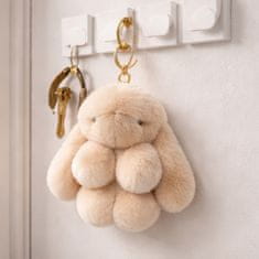 VIVVA® Premium privjesak za ključeve zeko 14 cm od mekanog umjetnog krzna, dekorativni privjesak za torbe i ključeve | BUNNPY Bež