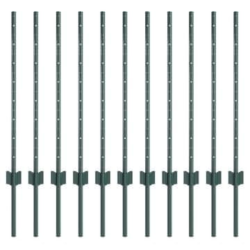 Vidaxl Stup za ogradu 11 szt. Zelena 120 cm Čelik