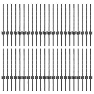 Vidaxl Stup za ogradu 44 szt. Siva 100 cm Čelik