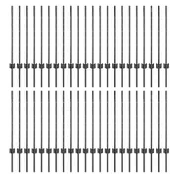 Vidaxl Stup za ogradu 44 szt. Siva 120 cm Čelik