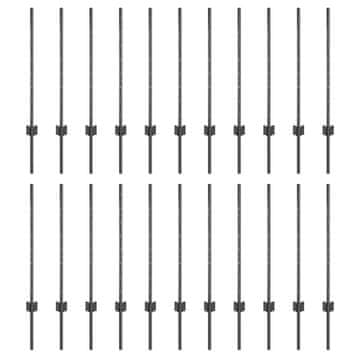 Vidaxl Stup za ogradu 22 szt. Siva 120 cm Čelik