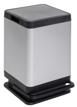 eoshop Elegantna Košara Za Otpad TOKYO 60L Crna/Aluminij, Pedalni Mehanizam