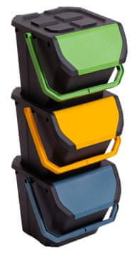 eoshop Set 3 Kanti za Razvrstavanje Otpada FRIDA, 3x 25L, Različite Boje