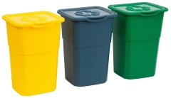eoshop Set ECO kanti za razvrstavanje otpada 3x50L - zelena, žuta, plava