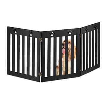 Northix Sklopiva 3 panelna drvena ograda za pse 80 cm