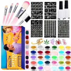 MG Tattoo Kit set za tetoviranje za djecu, šljokičasti