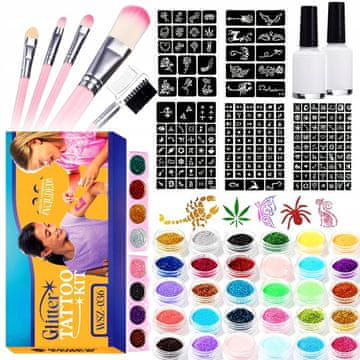 MG Tattoo Kit set za tetoviranje za djecu, šljokičasti