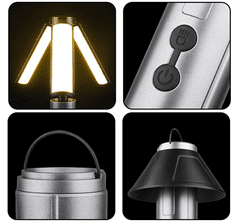 Verkgroup prijenosna LED svjetiljka, 3-u-1, 10 W, 270°, 3000 mAh, crna