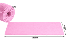 Verkgroup podloga za jogu, 60 x 180 cm, roza