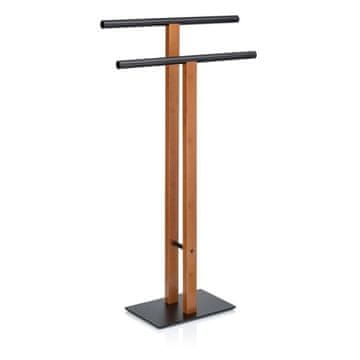 Kela Držač za ručnike KL-22572 Amir metal/bamboo black/brown 30x20x93 cm