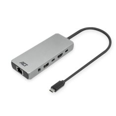 ACT AC7095 priključna stanica USB-C 4K/8K 30Hz za 1 HDMI monitor, 2,5 Gigabit Ethernet, USB-C 10 Gbps, USB-A 10 Gbps, 3,5 mm zvuk, prolaz za PD