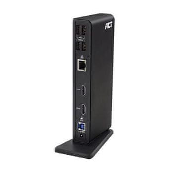 ACT AC7049 univerzalna priključna stanica USB-C ili USB-A, za 2 HDMI monitora, DisplayLink