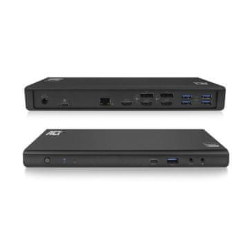 ACT AC7048 univerzalna priključna stanica USB-C za 4K, 2 ili 3 HDMI/DisplayPort monitora, DisplayLink