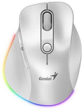 Genius Ergo 9000S Pro Bluetooth (31030039400) punjivi RGB biserno bijeli ergonomski bežični miš