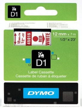 Dymo 45015 (S0720550) 12 mm x 7 m crveno-bijela, etikete