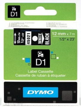 Dymo D1 45021 (S0720610) 12 mm x 7 m bijelo/crno, etikete