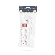 Delight električni razdjelnik 3 utičnice 1,5 m bijeli s prekidačem