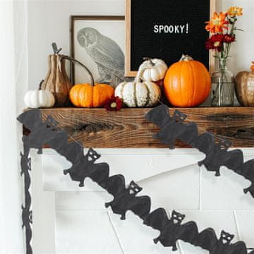 Family Papirnati vijenac za Noć vještica - šišmiš - 3 m