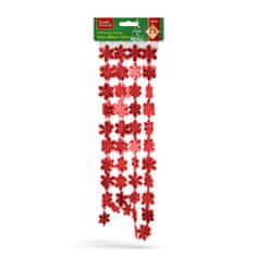 Family Božićna ukrasna vrpca - pahuljica - 2,7 m - crvena