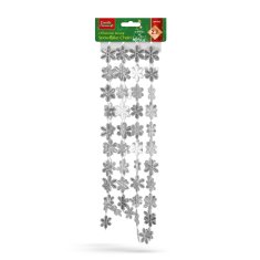 Family Božićna ukrasna vrpca - pahuljica - 2,7 m - srebrna