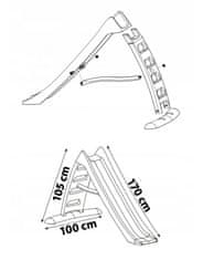 Dohany 463 veliki tobogan za djecu (170 cm) crveno/zelene ljestve s priključkom za vodu