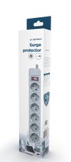 Gembird SPG6-B-6C produžni kabel s prenaponskom zaštitom, 6 utičnica 1,8 m sivi