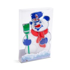 Family Božićni LED PVC ukras za prozor - Snjegović - 26 x 17 cm