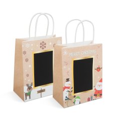 Family Božićna poklon vrećica L - "Craft" papir Kreativna površina za crtanje - 178 x 102 x 228 mm - 2 reda / kom.